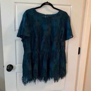 Lane Bryant - Green Lace Top - Size 18